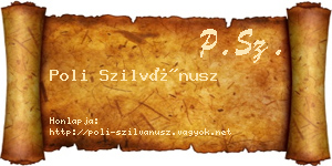 Poli Szilvánusz névjegykártya